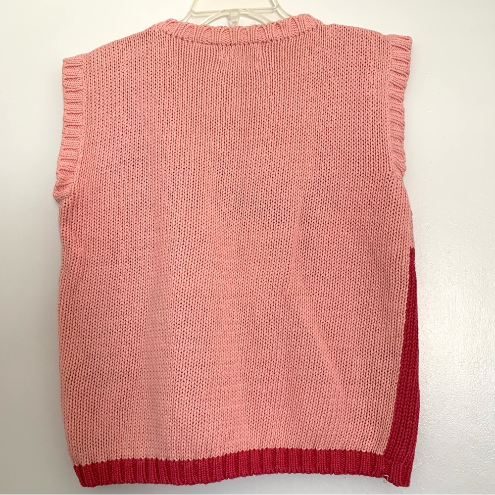 Vintage Sweater Jack Winter Hand Knit Easter Fruit Basket Sz Medium Petite Pink - Picture 3 of 12